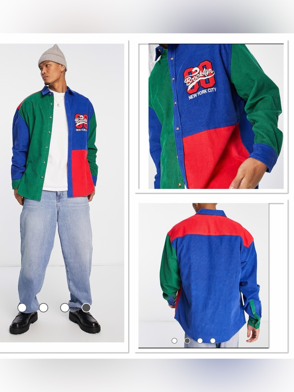 ASOS Design 90’s Corduroy Color Block Shirt